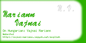 mariann vajnai business card